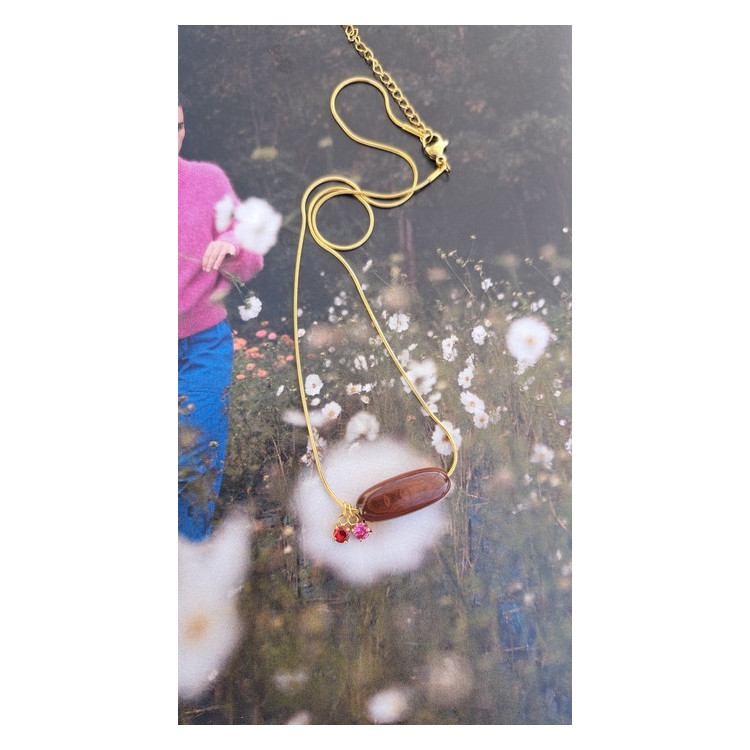 Collier Téa - chocolat