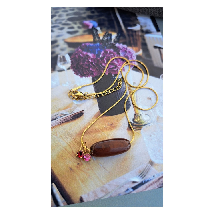 Collier Téa - chocolat