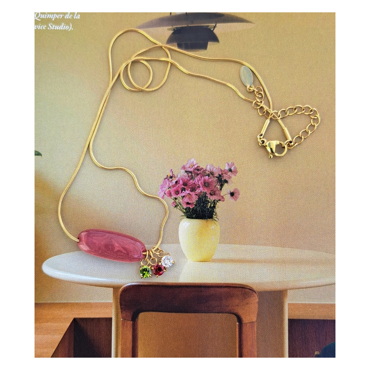 Collier Téa - vieux rose
