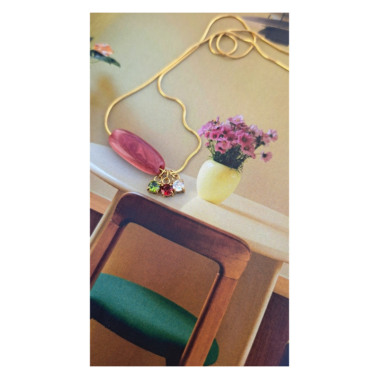 Collier Téa - vieux rose
