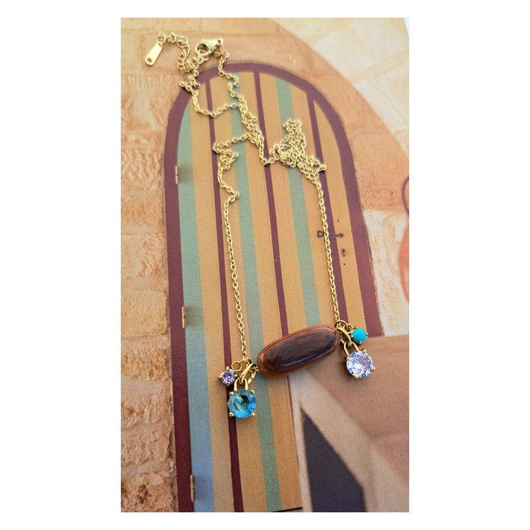 Collier Téa - chocolat