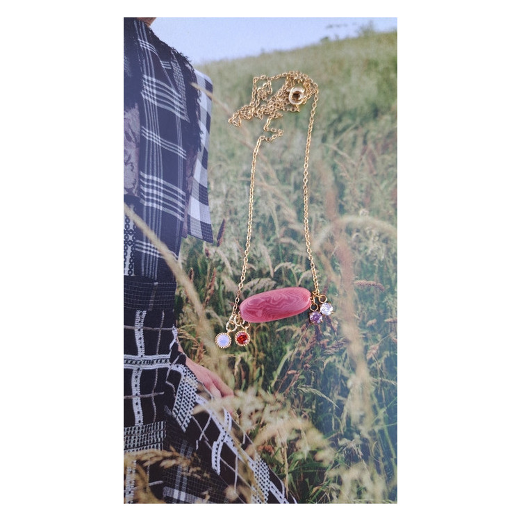 Collier Téa - vieux rose