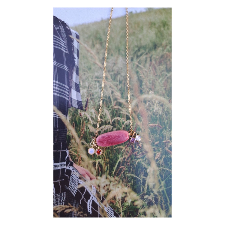 Collier Téa - vieux rose