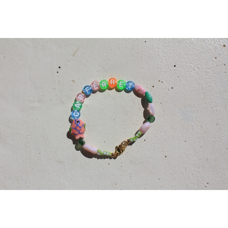 Bracelet Cap Ferret rose