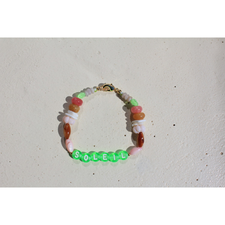 Bracelet Soleil vert fluo
