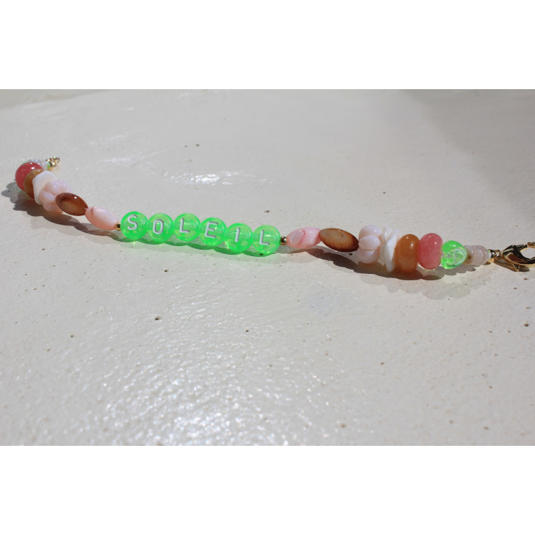 Bracelet Soleil vert fluo