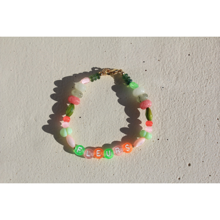 Bracelet Fleurs vert