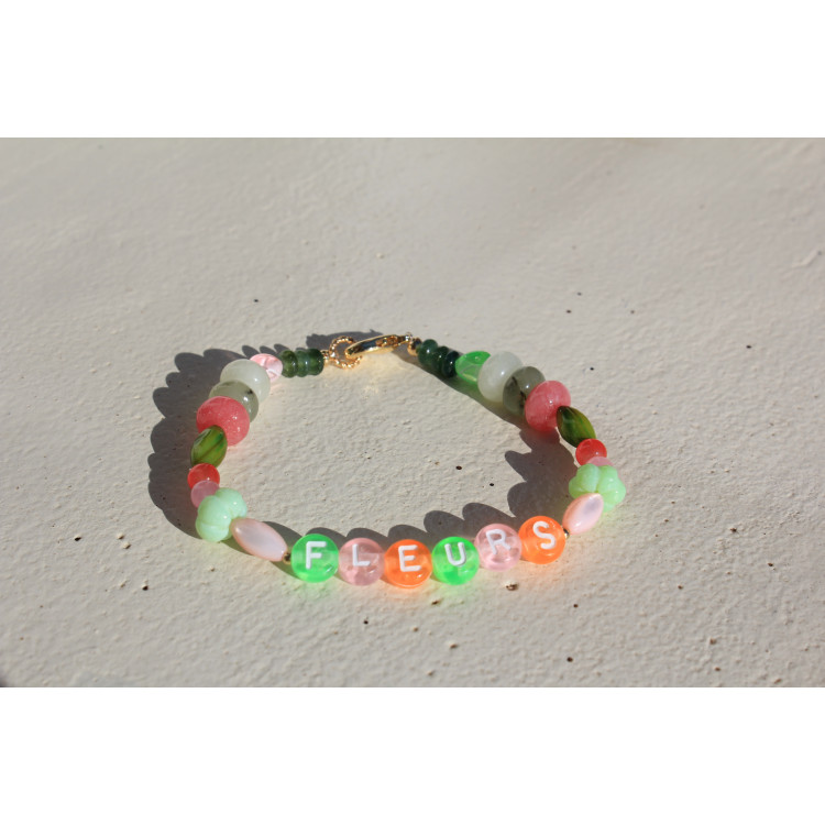 Bracelet Fleurs vert