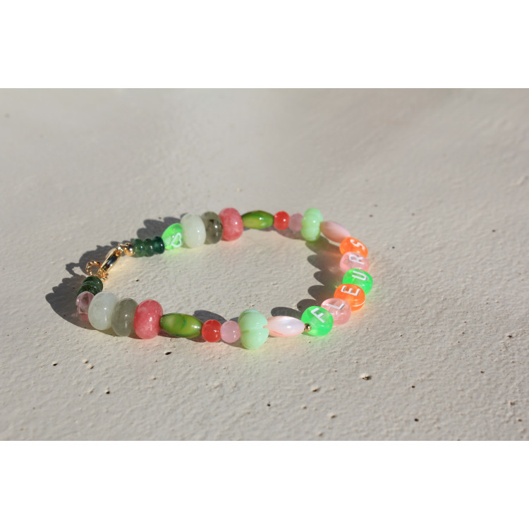 Bracelet Fleurs vert