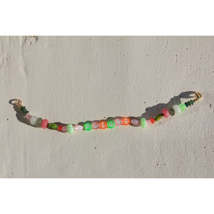Bracelet Fleurs vert