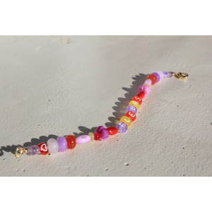 Bracelet Fleurs rouge