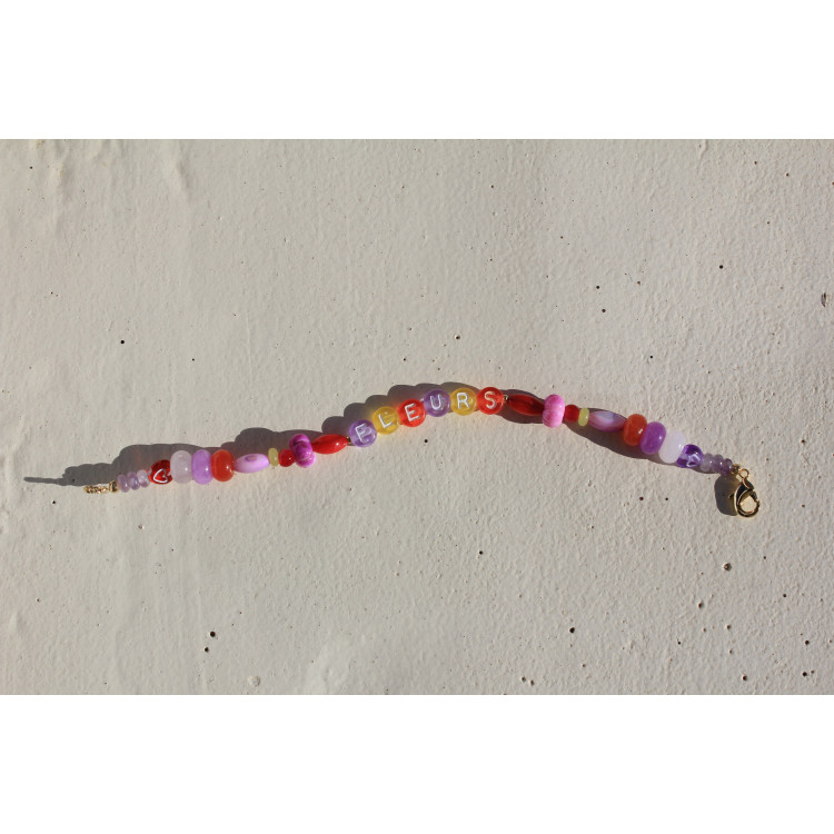 Bracelet Fleurs rouge