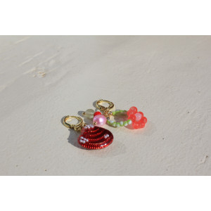 Boucles d'oreilles Vahiné rouge