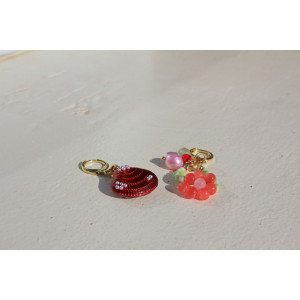 Boucles d'oreilles Vahiné rouge