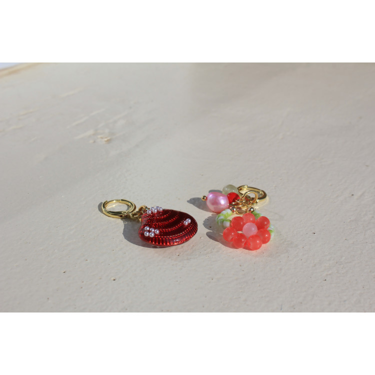 Boucles d'oreilles Vahiné rouge