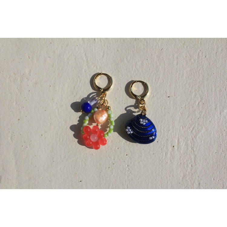 Boucles d'oreilles Vahiné bleu