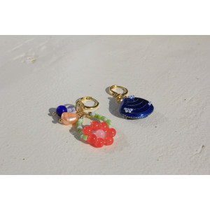 Boucles d'oreilles Vahiné bleu