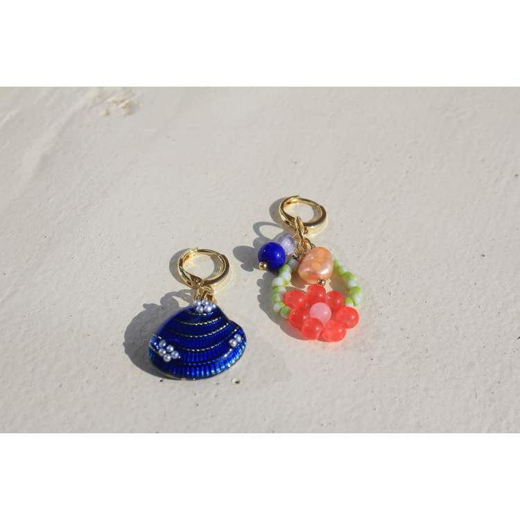 Boucles d'oreilles Vahiné bleu