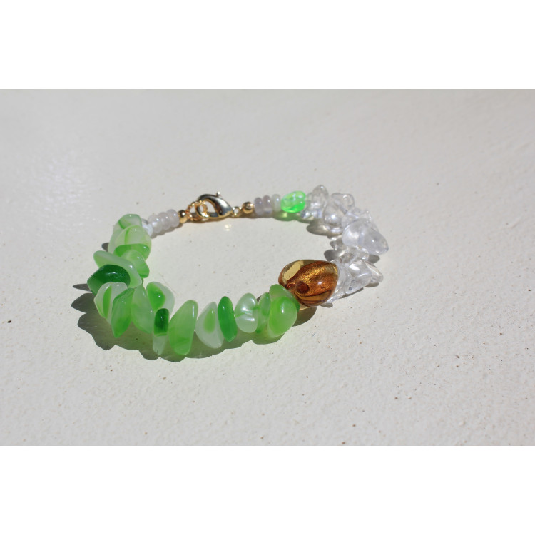 Bracelet Capri vert et blanc