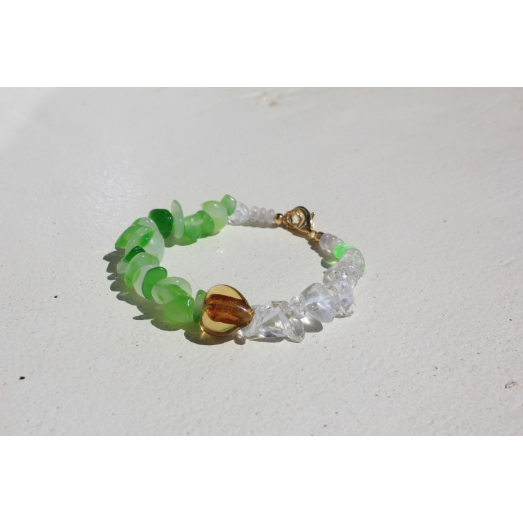Bracelet Capri vert et blanc